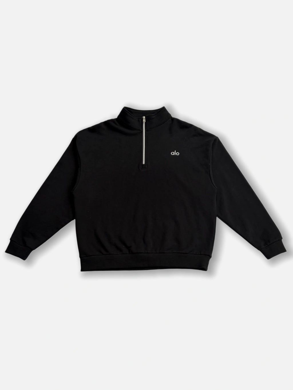 stand-up collar solid color half-zip long-sleeved sweatshirt unisex