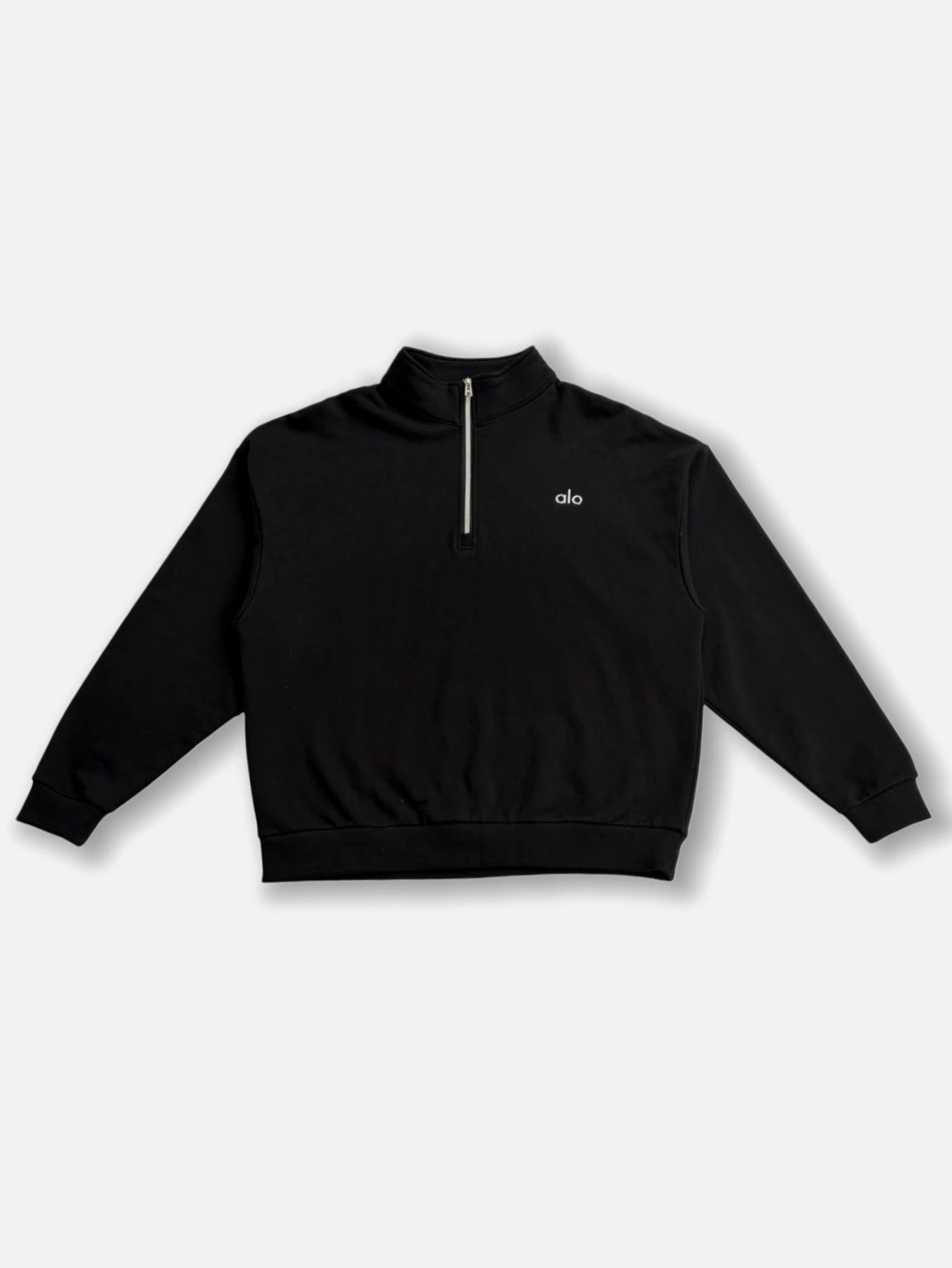 stand-up collar solid color half-zip long-sleeved sweatshirt unisex